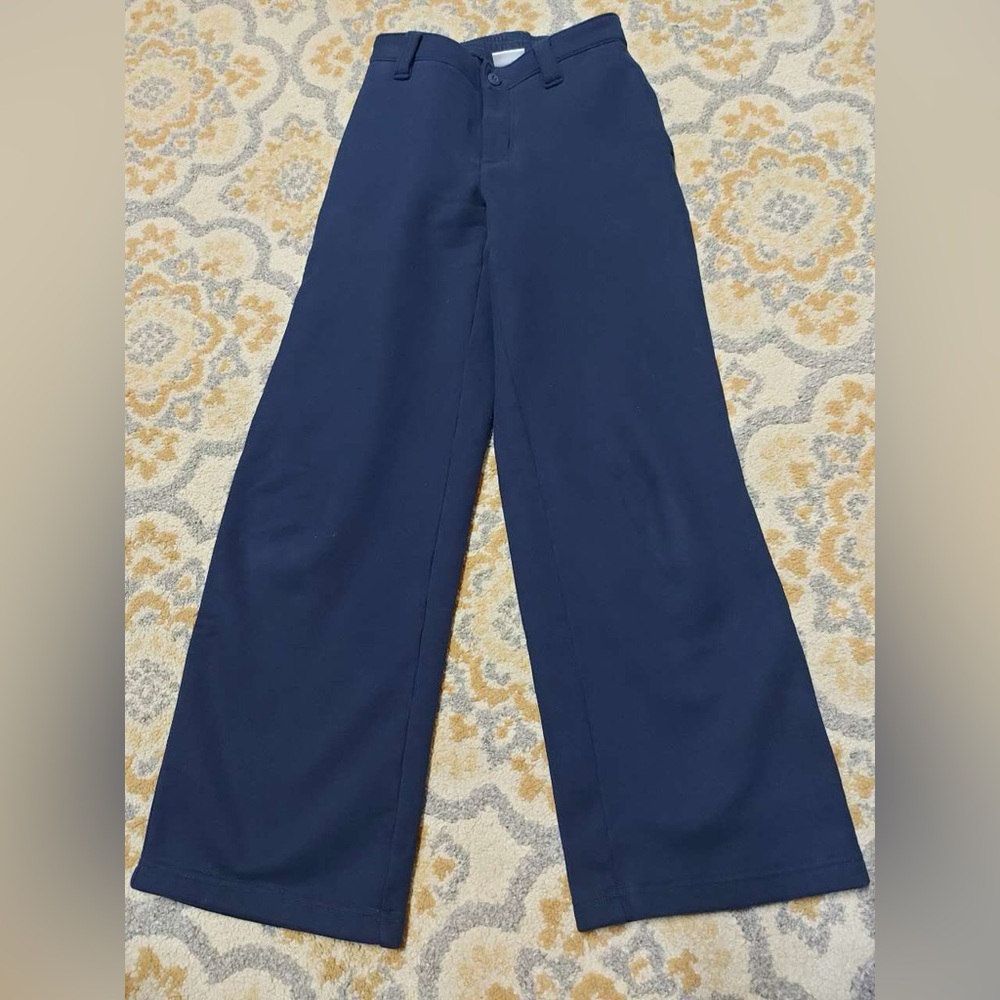 Aritzia navy blue boyfriend fit sweatfleece wide leg pants